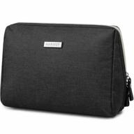 travel in style with a spacious black makeup bag organizer for women and girls логотип