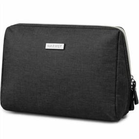 img 4 attached to Travel In Style With A Spacious Black Makeup Bag Organizer For Women And Girls