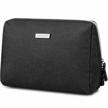 travel in style with a spacious black makeup bag organizer for women and girls logo