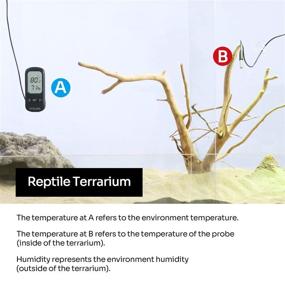 img 1 attached to 🦎 REPTI ZOO Reptile Thermometer Hygrometer: Accurate Digital Alarm Thermo-Hygrometer with Probe & Suction Cup - Ideal for Reptile Terrariums and Aquarium Tanks