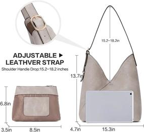 img 2 attached to Стильные и вместительные сумки-хобо для женщин - дизайнерские сумки, сумки и модные сумки через плечо из веганской кожи от CLUCI