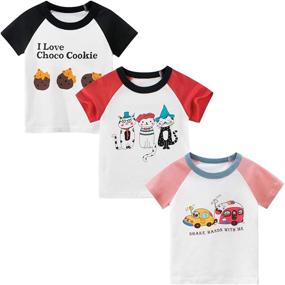 img 3 attached to 👕 DEEKEY Toddler Short Sleeve Graphic T Shirts: Adorable Girls' Tops, Tees & Blouses