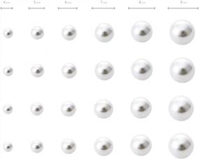 img 2 attached to 12 Pairs Pearl Stud Earrings Set For Women & Girls - Faux Graduated Bead Round Earring Pack By SUNSCSC