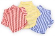 stylish and comfortable pet apparel: droolingdog striped t-shirts for small and medium dogs - pack of 3 logo