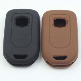 img 3 attached to Btopars 2Pcs 4 Buttons Silicone Smart Key Fob Cover Case Skin Protector Compatible With Honda Accord EX EX-L Touring Civic CRV HRV CRZ Smart Key Remote ACJ932HK1210A (Black Brown)