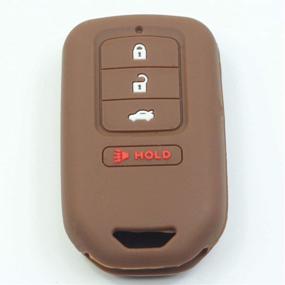 img 2 attached to Btopars 2Pcs 4 Buttons Silicone Smart Key Fob Cover Case Skin Protector Compatible With Honda Accord EX EX-L Touring Civic CRV HRV CRZ Smart Key Remote ACJ932HK1210A (Black Brown)