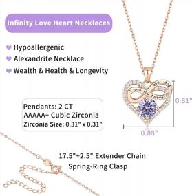 img 1 attached to Jewlpire Infinity Heart Necklace For Women Girls With 925 Sterling Silver Chain, 2 Carat CZ Diamond Rose Gold Silver Necklaces For Women, Christmas, Birthday,Valentine'S Day Gifts For Women Wife Her