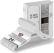 Hangorize 60 Standard Everyday White Plastic Hangers, Long Lasting