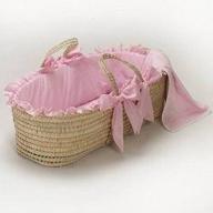 babydoll gingham moses basket pink logo