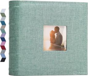 img 4 attached to 📸 Vienrose Linen Photo Album: Elegant 4x6 Frame Cover with 100 Pockets, Memo Areas - Large Capacity Photobook for Weddings, Family, Baby, Vacations