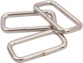 img 1 attached to Pack Of 40 Silver Metal Square Strap Buckles For Bags And Purses - Non Welded Rectangle Ring Buckles, 1"X 3/8" Inches