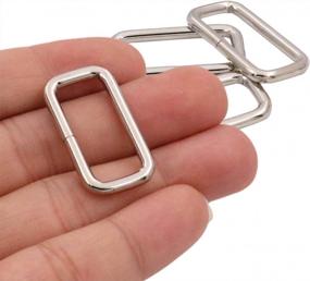 img 2 attached to Pack Of 40 Silver Metal Square Strap Buckles For Bags And Purses - Non Welded Rectangle Ring Buckles, 1"X 3/8" Inches