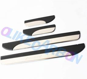 img 4 attached to 🚗 OLIKE Fashion Style Door Sill Scuff Plate Guard for Honda Accord 2013-2017 (9TH Gen) - Protects & Enhances Vehicle's Interior