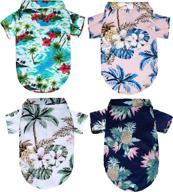 🐾 topbuti 4-piece pet summer t-shirts: trendy hawaii style dog cat shirts for a cool beach look! (medium) логотип