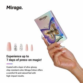 img 3 attached to Diamond Miraga Long-Lasting Press-On Nails With Prep Pad, Mini File, Cuticle Stick, And 24 Reusable Fake Nails For Enhanced Beauty And Style