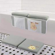 🛀 premium bath kneeler and elbow rest pad set – bathtime kneeling pad with built-in bath toy organizer – extra thick padded knee mat for moms, dads, and toddlers logo