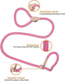 img 2 attached to Premium 5-Feet Slip Lead Dog Leash: Durable Braided Rope, No Choke, Comfortable Padded Handle - Ideal for Obedience Training, Recall, and Walks with Large, Medium, and Small Dogs