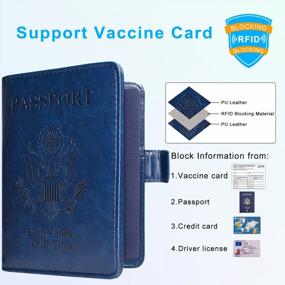 img 2 attached to ACdream Passport & Vaccine Card Holder Combo: Navy Blue Leather Travel Documents Organizer W/RFID Blocking For Men & Women