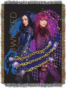 img 1 attached to 🔮 Disney's Descendants 2 Woven Tapestry Throw Blanket - Glitter Chains, Multi Color (48"x60")
