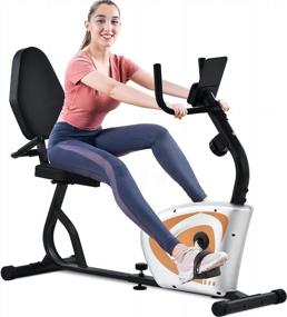 img 4 attached to Magnetic Resistance Recumbent Exercise Bike For Adults & Seniors - 8 Levels, 380 Lbs Capacity Home Cardio Workout Stationary Cycling Bike By Merax.