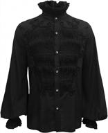 crubelon men steampunk shirts gothic victorian shirts blouses halloween costumes logo