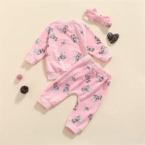 img 2 attached to 👶 Adorable Baby Girls 2Pc Long Sleeve Hoodie Sweatshirt and Pants Set - Perfect Toddler Outfit for Fall Season