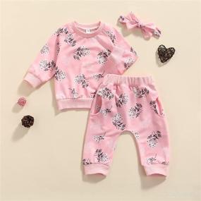 img 3 attached to 👶 Adorable Baby Girls 2Pc Long Sleeve Hoodie Sweatshirt and Pants Set - Perfect Toddler Outfit for Fall Season