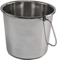 versatile grip stainless steel bucket (4.5 gallon) - perfect for pets, cleaning, food prep - hang on fences, cages, kennels - ideal for home, garage, workshop logo