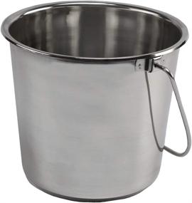img 1 attached to Versatile Grip Stainless Steel Bucket (4.5 Gallon) - Perfect for Pets, Cleaning, Food Prep - Hang on Fences, Cages, Kennels - Ideal for Home, Garage, Workshop