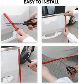 img 2 attached to SINGARO 16.4Ft(5M) No Glue Door Edge Protective Strip - Car Exterior Accessories, General Rubber Protective Device - Suitable for Cars, Trucks, SUV, and ATV (Red)