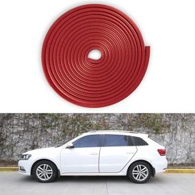 img 4 attached to SINGARO 16.4Ft(5M) No Glue Door Edge Protective Strip - Car Exterior Accessories, General Rubber Protective Device - Suitable for Cars, Trucks, SUV, and ATV (Red)