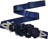 flowers pearls rhinestone wedding shower women's accessories ~ belts logo