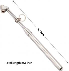 img 1 attached to Heavy Duty Dual Head Truck Tire Pressure Gauge, Solid Brass Body, Aluminum Slide With Hook - 10-150Psi