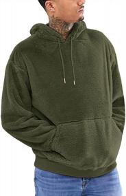 img 4 attached to Pamper Yourself With Poriff Men'S Sherpa Hoodie: Stylish Fleece Outwear For Casual Comfort In S-XXL Sizes!