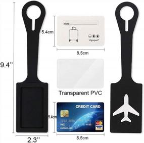 img 1 attached to Vigorport 4 Pack Silicone Luggage Tags With Customizable ID Name Cards