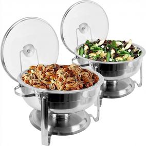 img 3 attached to Serve In Style With BriSunshine'S Chafing Dish Buffet Set And Insert Pans: Get Two For The Price Of One!