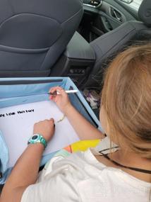 img 7 attached to Enhanced Kids Travel Tray For Fun And Learning On-The-Go With Dry Erase Top & Organizer Pockets - Perfect For Car, Stroller, And Plane!