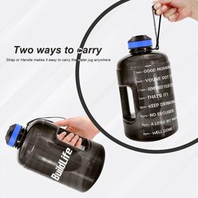img 1 attached to Мотивационная бутылка для воды BuildLife Gallon с широкой горловиной и соломинкой и отметкой времени, чтобы пить больше ежедневно - не содержит BPA