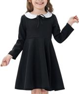 vintage fit and flare party dress with peter pan collar for girls - short and long sleeve options - sizes 2-12 years logo