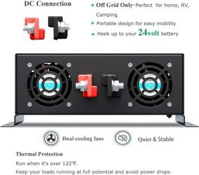 img 2 attached to 🔌 WZRELB 5000W Pure Sine Wave Inverter 24V DC to 110V 120V AC Solar Power Inverter - Remote Control, LED Display, Dual AC Outlets | Ideal for Home, RV, Truck, Boat, Camping