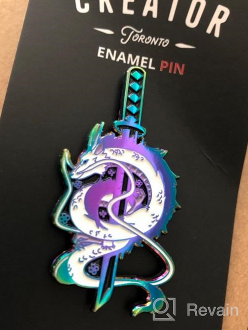 img 1 attached to 🐉 Haku Dragon Samurai Katana Ghibli Enamel Pin: Add Japanese Flair to Your Lapels! review by Ted Boone