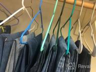 img 1 attached to Durable And Vibrant Plastic Clothes Hangers - Space Saving Laundry Solution In Aqua (20 Pack) review by Leslie Harris