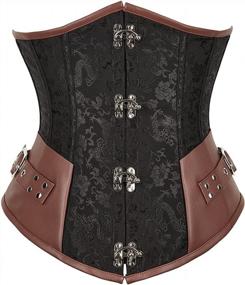 img 4 attached to Underbust Steampunk Corsets For Women: Gothic Vintage Lace-Up Bustier Top