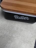 img 1 attached to Farmhouse-Style Butter Dish With Lid - Ceramic Countertop Butter Keeper For Fridge And Tabletop review by Aaron Vang