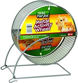 img 3 attached to 🐹 Wild Harvest 7-Inch Metal Pet Activity Wheel: Ideal for Guinea Pigs, Hamsters, Gerbils, and Small Animals