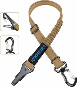 img 4 attached to IOKHEIRA Dog Seatbelt, Updated Dog Seat Belt, Reflective Bungee Dog Car Harness, Multifunctional Pet Safety Belt With Hook Latch & Seatbelt Buckle, Swivel Aluminum Carabiner, Army Green