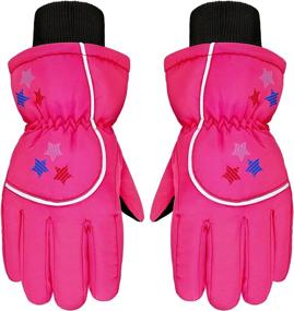 img 4 attached to Boao Mittens Winter Waterproof Cotton Lined Girls' Accessories ~ Cold Weather