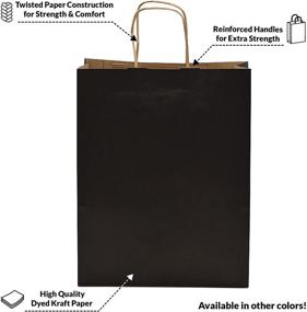 img 2 attached to Premium Black Paper Bags with Handles: Your 🛍️ Go-to Solution for Merchandise, Food Service Equipment & Supplies