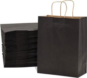 img 4 attached to Premium Black Paper Bags with Handles: Your 🛍️ Go-to Solution for Merchandise, Food Service Equipment & Supplies