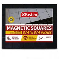 магнитные квадраты xfasten с клейкой подложкой 3/4 дюйма x 3/4 дюйма (набор из 100) двусторонний магнитный клей-магниты для магнитных визитных карточек, организации холодильника и проектов «сделай сам» логотип